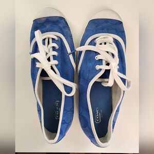 Coach Bellamy Blue and White Sneakers, size 8.5